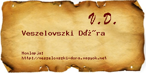 Veszelovszki Dóra névjegykártya